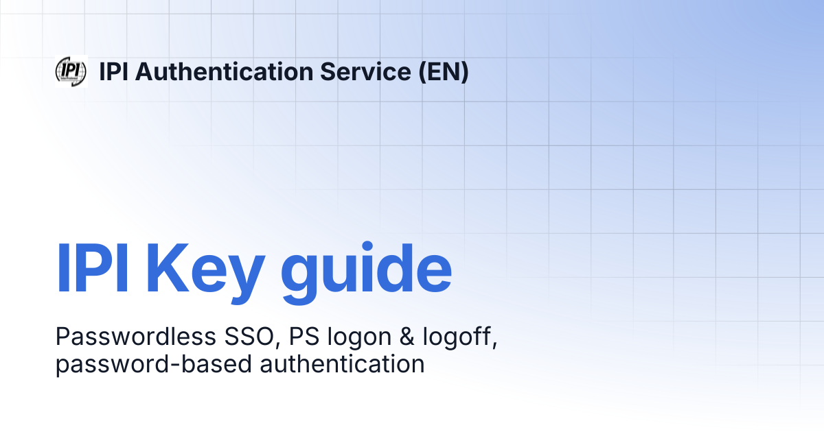 IPI Key guide | IPI Authentication Service (EN)
